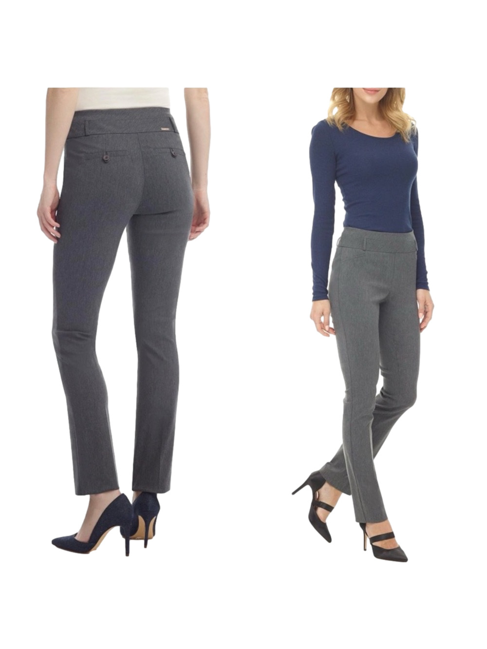 🎟️REKUCCI ease into comfort stretch slim pants 2P charcoal NEW